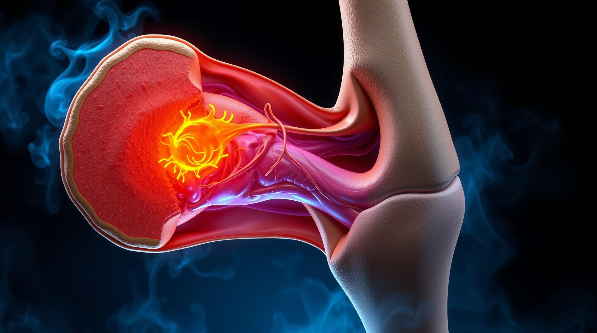 Kronik sinüzit tedavisi - medikal atlas stilinde anatomik kesit illustrasyonu