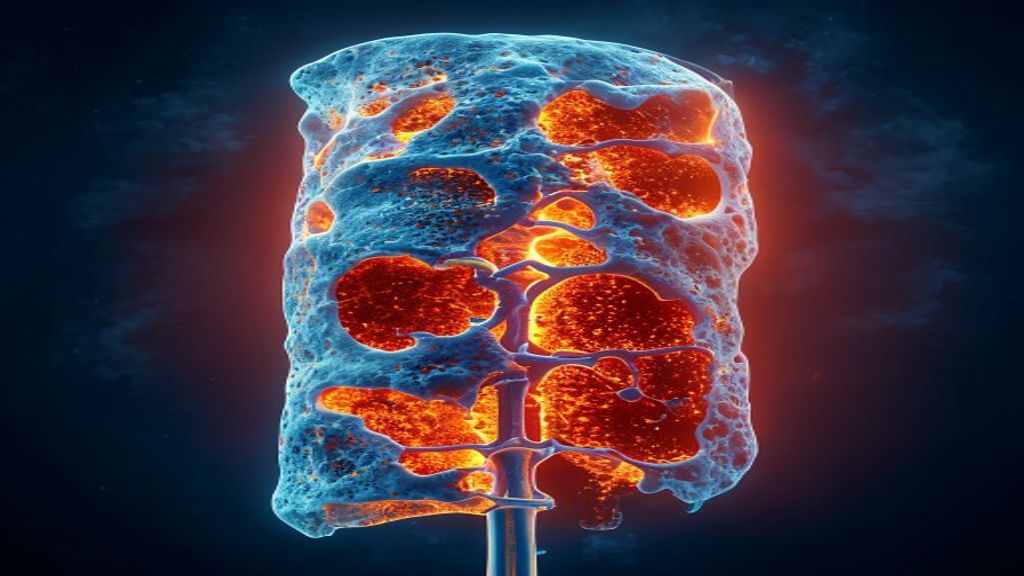 Strese bağlı denge bozukluğu - medikal atlas stilinde anatomik kesit illustrasyonu