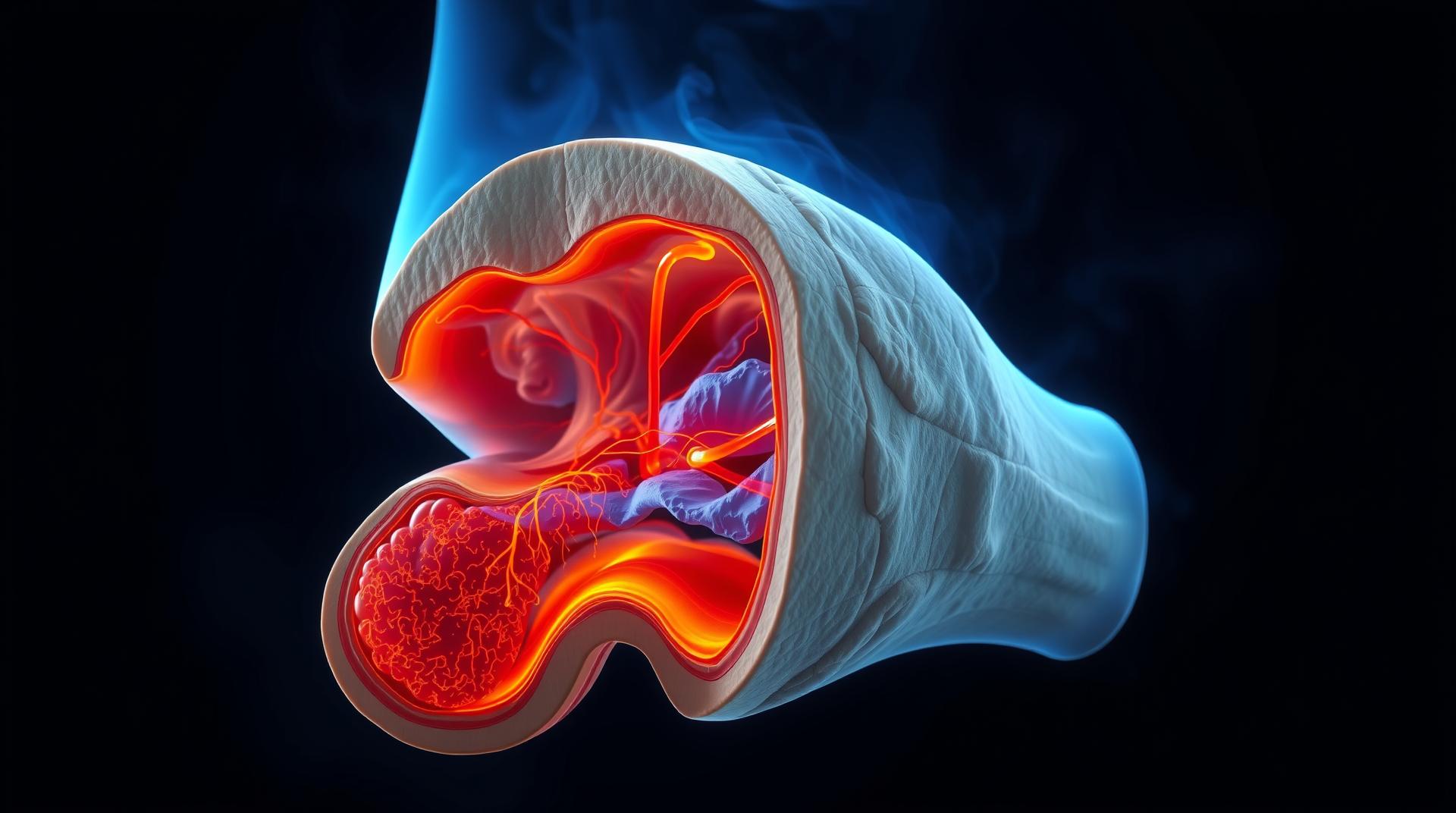 Geniz eti - medikal atlas stilinde anatomik kesit illustrasyonu