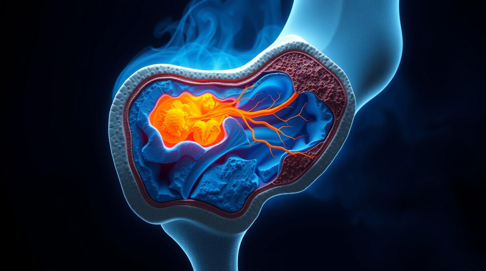Kulak hastalıkları - medikal atlas stilinde anatomik kesit illustrasyonu