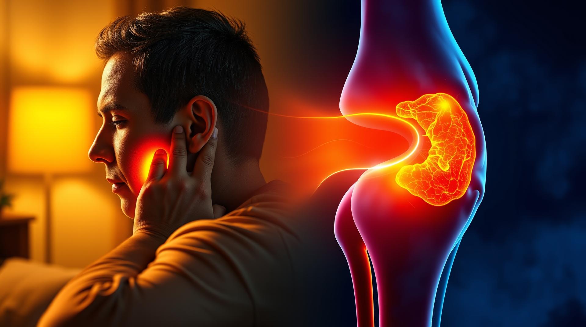 Sol kulak çınlaması ne demek - hasta belirti gosterimi ve anatomik kesit illustrasyonu