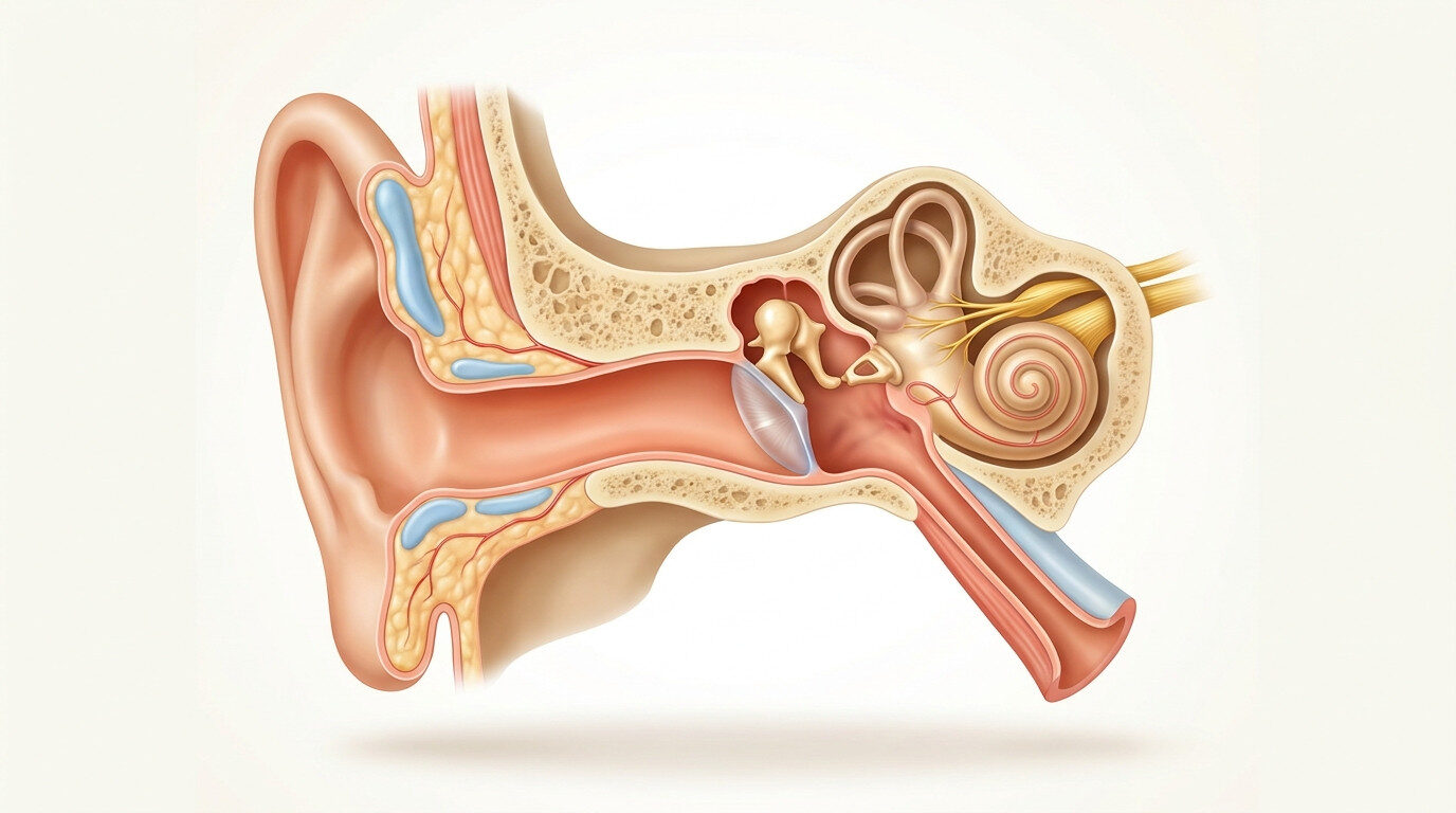 Kulak ağrısı bir gecede başladı nedenleri anatomik illüstrasyon - Kulak Ağrısı Bir Gecede Başladı: 6 Sık Neden ve Tedavi