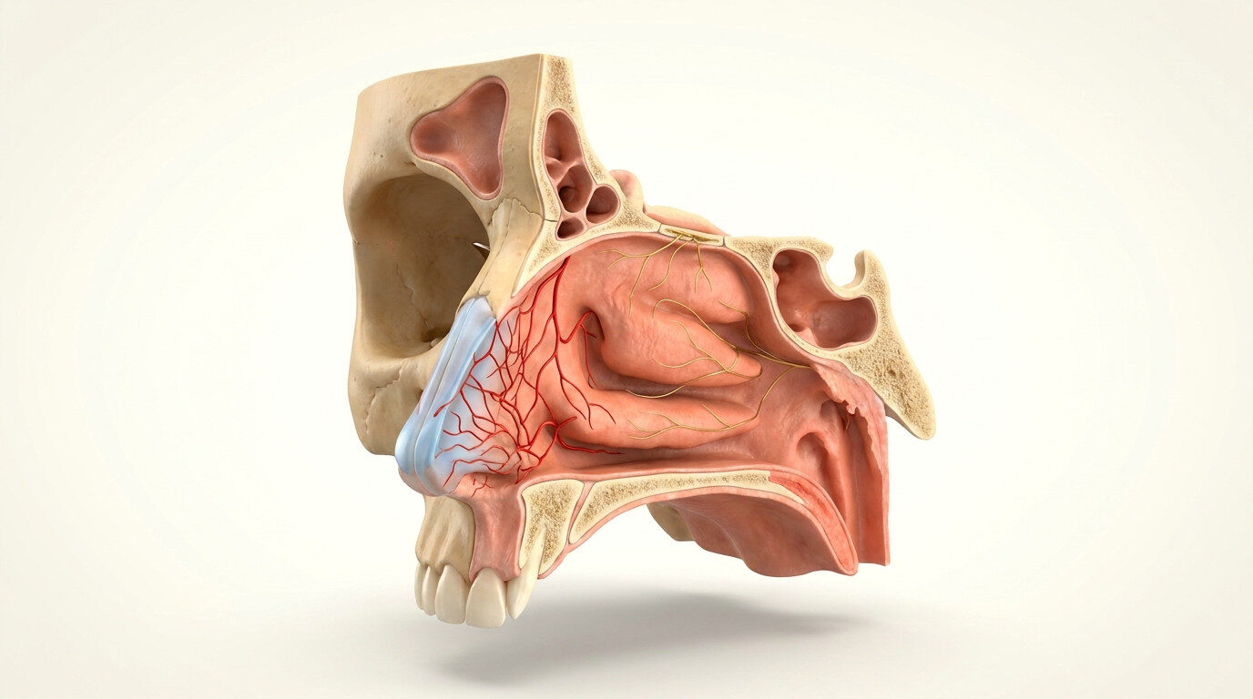 Burun kanaması yetişkinde ciddi mi anatomik illüstrasyon - Burun Kanaması Yetişkinde Ciddi mi? 7 Kritik Klinik Bilgi