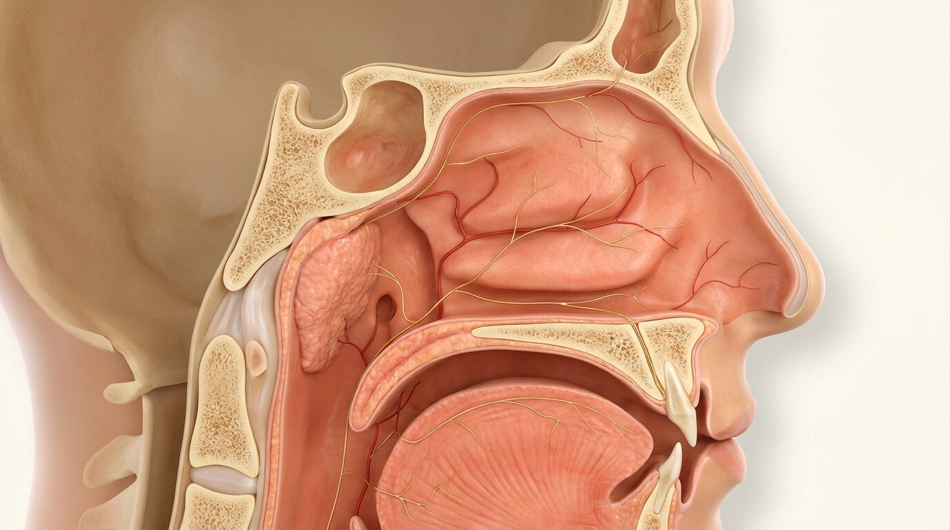 Nazofarenks ve adenoid bölge anatomik kesit - geniz eti ameliyatı sonrası iyileşme