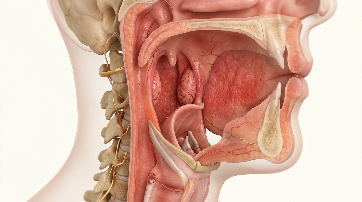 Farenks ve boğaz anatomik kesiti - farenjit iltihabı ve tedavisi