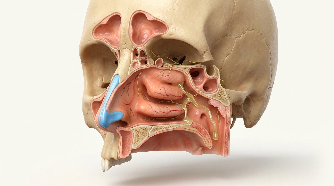 Nazal kavite ve postnazal drenaj anatomik kesiti - geniz akıntısı