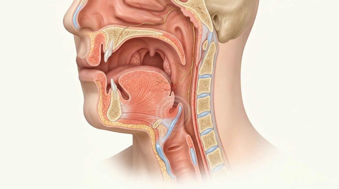 Orofarenks anatomik kesiti - boğazda yabancı cisim hissi (globus)