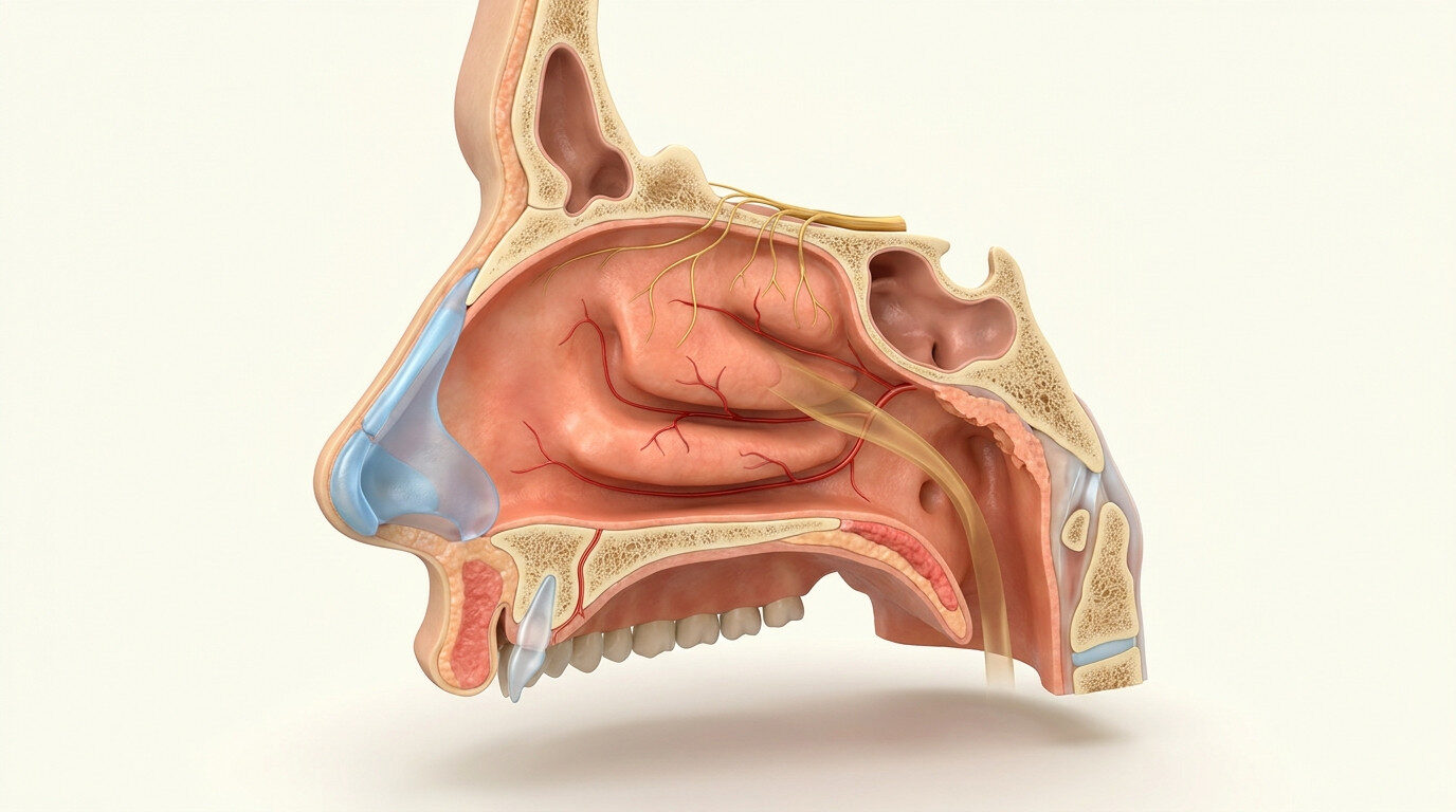 Geniz akıntısı nasıl geçer - anatomik illüstrasyon