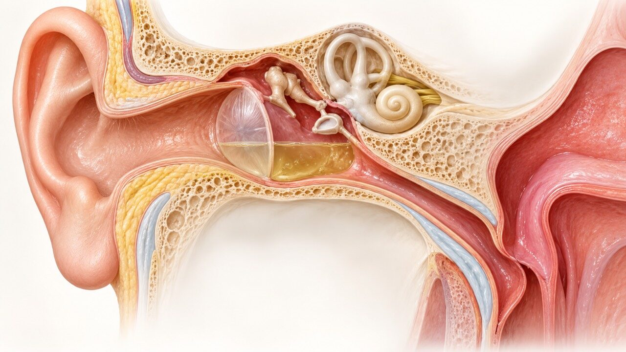 Why does it feel like water in my ear: middle ear fluid illustration