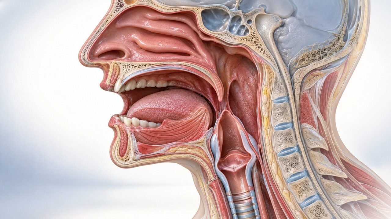 Why is my throat dry at night: upper airway cross-section